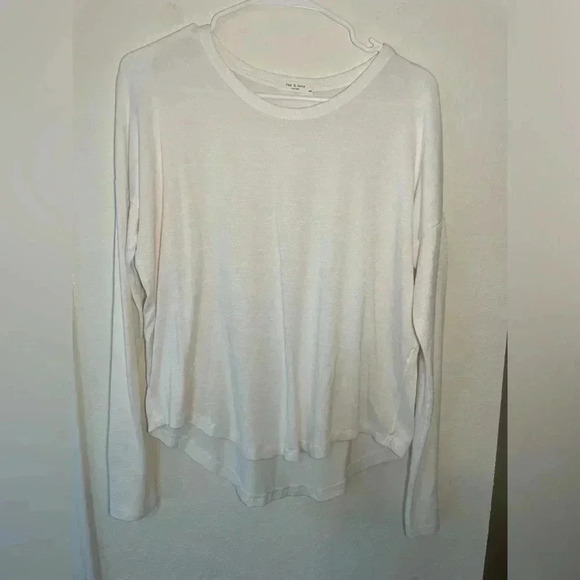 Rag & Bone White Henley Long Sleeve Tee Womens Size Small - Picture 2 of 8